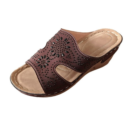 ZIZOCWA Fashion Summer Sandals for Women Solid Color Leather Rhinestone Wedges Sandals Female Casual Vintage Beach Shoes Slippers 2023 Brown Size8
ZIZOCWA Fashion Summer Sandals for Women Solid Color Leather Rhinestone Wedges Sandals Female Casual Vintage Beach Shoes Slippers 2023 Brown Size8