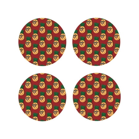 Coasters Set of 4 - Cute Pineapple A Drink Coasters for Tabletop Protection Leather Coasters for Living Room Decor and Housewarming Gift Round Shape
Coasters Set of 4 - Cute Pineapple A Drink Coasters for Tabletop Protection Leather Coasters for Living Room Decor and Housewarming Gift Round Shape
