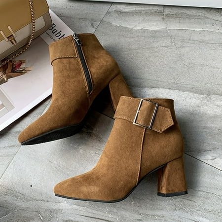 Women‘s Pointed Toe Short Boots Chunky Heel With Metal Buckle Side Zipper Short Shoes Women‘s Footwear
Women‘s Pointed Toe Short Boots Chunky Heel With Metal Buckle Side Zipper Short Shoes Women‘s Footwear