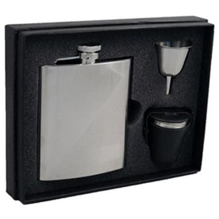 Visol VSET27-1163 Duo Two-Tone 8 oz Deluxe Flask Gift Set