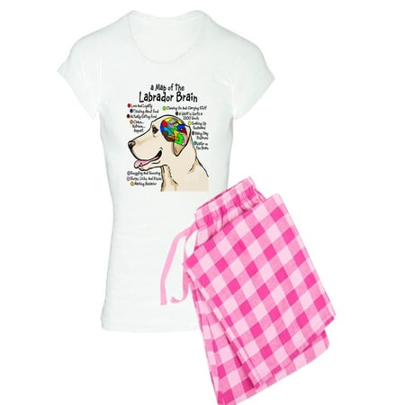 CafePress - Yellow Labrador Brain Atlas - Women s Light Pajamas