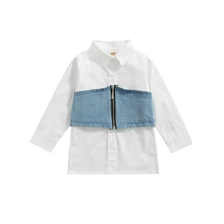 Canrulo 2PCS Toddler Kids Baby Girls Lapel Long Sleeve Buttoned Solid Color Shirt Denim Crop Tops White 1-2 Years
Canrulo 2PCS Toddler Kids Baby Girls Lapel Long Sleeve Buttoned Solid Color Shirt Denim Crop Tops White 1-2 Years
