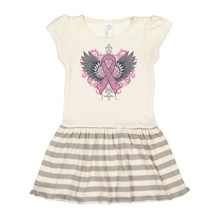 Inktastic Breast Cancer Cool Wings Gift Toddler Girl Dress