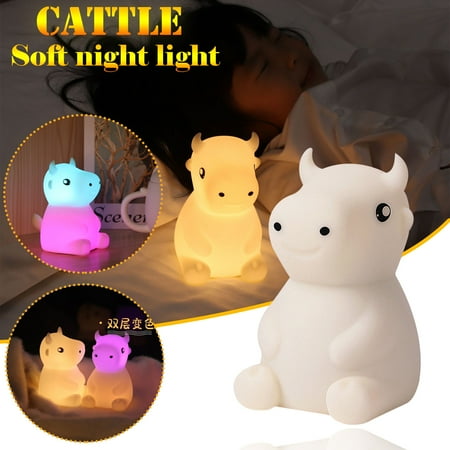 Silicone Cattle Led T-Ouch Sensor Night Light Cute Children Bedroom Lamp 7 Color Led Light
Silicone Cattle Led T-Ouch Sensor Night Light Cute Children Bedroom Lamp 7 Color Led Light
