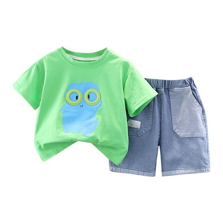 ZRBYWB Toddler Baby Boy Clothes Summer Clothes T Shirt With Cute Pattern Print Denim Shorts Outfit Summer Clothes
ZRBYWB Toddler Baby Boy Clothes Summer Clothes T Shirt With Cute Pattern Print Denim Shorts Outfit Summer Clothes