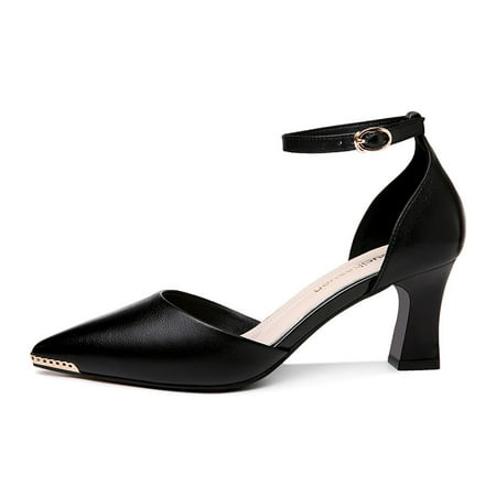 Women‘s Pointed Toe Ankle Strap High Heels Solid Color D‘Orsay Sandals Fashionable Square Heels
Women‘s Pointed Toe Ankle Strap High Heels Solid Color D‘Orsay Sandals Fashionable Square Heels