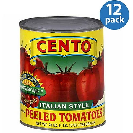 Cento A Italian Style Whole Peeled Tomatoes with Basil, 28 oz, (Pack of 12)
