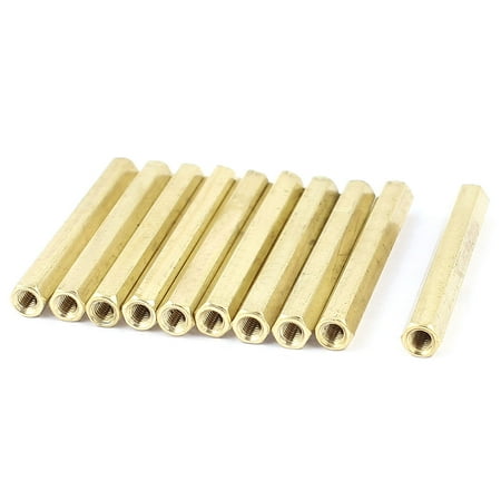 M3 x 40mm Female/Female Thread Brass Hex Standoff PCB Pillar Spacer 10pcs