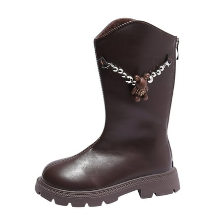 LBECLEY Winter Fashion Fashion Autumn and Winter Children Mid Calf Boots Thick Bottom Non Slip Round Toe Solid Color Plush Warm Back Zipper Chain Casual Style Snow Boots for Girls Size 3 Brown 30
LBECLEY Winter Fashion Fashion Autumn and Winter Children Mid Calf Boots Thick Bottom Non Slip Round Toe Solid Color Plush Warm Back Zipper Chain Casual Style Snow Boots for Girls Size 3 Brown 30
