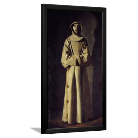 Portrait of St. Francis of Assisi by Francisco De Zurbaran Framed Print Wall Art