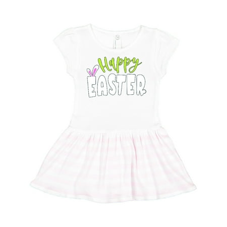 Inktastic Happy Easter with Bunny Ears Gift Toddler Girl Dress