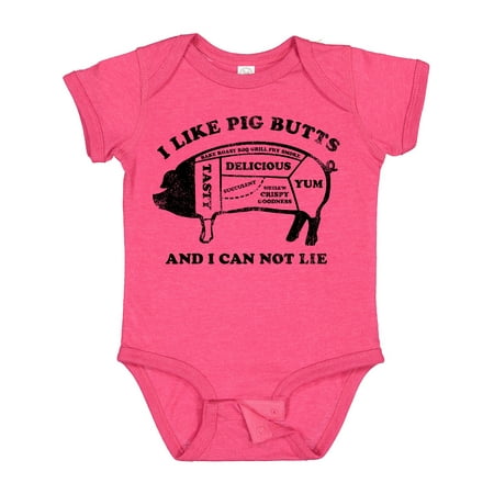 Inktastic I Like Pig Butts Gift Baby Boy or Baby Girl Bodysuit