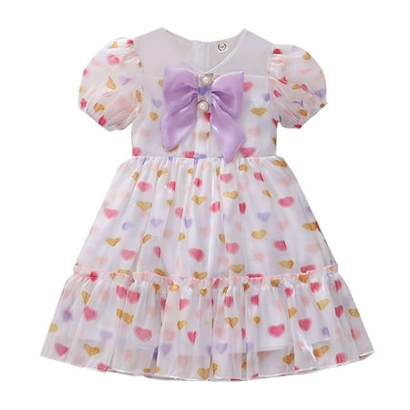 Kids Girls Princess Dress Puff Sleeve Love Heart Printed Trendy Cute Baby Girl Spring Summer Dresses Gifts To Child
Kids Girls Princess Dress Puff Sleeve Love Heart Printed Trendy Cute Baby Girl Spring Summer Dresses Gifts To Child