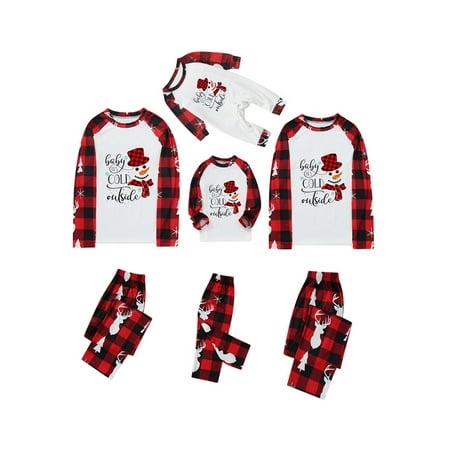 EYIIYE Family Parent-child Christmas Pajamas Set Cute Snowman Print Long Sleeve Tops Plaid Pants Holiday Xmas Loungewear 2Pcs Set
EYIIYE Family Parent-child Christmas Pajamas Set Cute Snowman Print Long Sleeve Tops Plaid Pants Holiday Xmas Loungewear 2Pcs Set