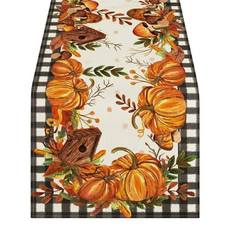Home Decor Buffalo Check Plaid Fall Table Runner Thanksgiving Pumpkins Birdhouse Maple Leaves 33*120Cm/33*183Cm
Home Decor Buffalo Check Plaid Fall Table Runner Thanksgiving Pumpkins Birdhouse Maple Leaves 33*120Cm/33*183Cm