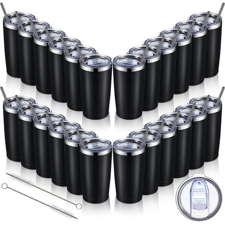 HUIXIAN 25 Pack Insulated Travel Tumbler with Straw and Lids 20 oz Stainless Steel Vacuum Tumbler Cups Powder Coated Coffee Mug for Cold and Hot Drinks (Black)
HUIXIAN 25 Pack Insulated Travel Tumbler with Straw and Lids 20 oz Stainless Steel Vacuum Tumbler Cups Powder Coated Coffee Mug for Cold and Hot Drinks (Black)