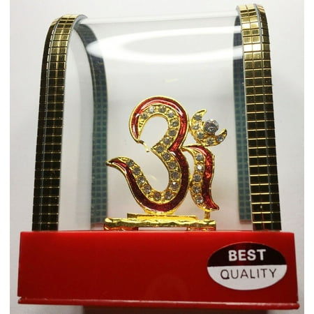 Auspicious OM Symbol Idol in Acrylic Box Car Dashboard/Home Decor Showpiece H-3
