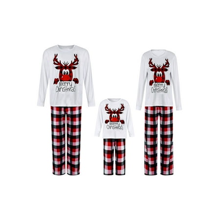 Coduop Parent-Child Matching Christmas Pajamas Set Reindeer Print Long Sleeve T-Shirt+Plaid Pants
Coduop Parent-Child Matching Christmas Pajamas Set Reindeer Print Long Sleeve T-Shirt+Plaid Pants