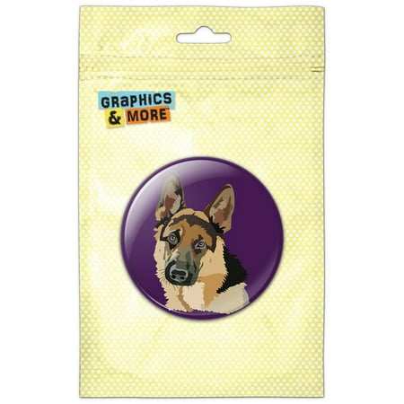 German Shepherd Dog on Purple Refrigerator Button Magnet