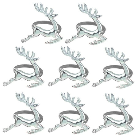 8 PCS Elk Deer Napkin Rings Table Decorative Ornament for Christmas Wedding Parties Everyday Use (Silver)
8 PCS Elk Deer Napkin Rings Table Decorative Ornament for Christmas Wedding Parties Everyday Use (Silver)