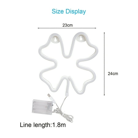 Four-leaf Clover LED Neon Signs Lights for Wall Decor Neon Night Light for Living Room Decor Birthday Party Decorations (Green Light Battery+USB Dual Purpose)
Four-leaf Clover LED Neon Signs Lights for Wall Decor Neon Night Light for Living Room Decor Birthday Party Decorations (Green Light Battery+USB Dual Purpose)