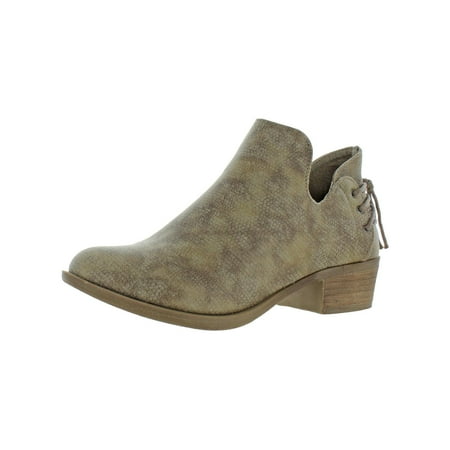 Very G Women s Rebecca Printed Textile Low Stacked Block Heel Ankle Bootie