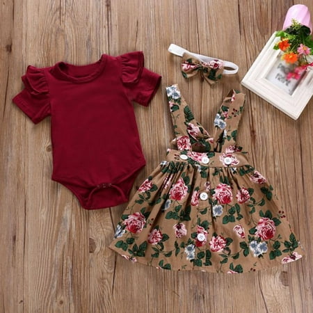 3Pcs Girl Clothes Set Infant Baby Girls Fly Sleeve Rompers Toddler Jumpsuit Floral Strap Outfits Set Cute Headband 0-24 Months
3Pcs Girl Clothes Set Infant Baby Girls Fly Sleeve Rompers Toddler Jumpsuit Floral Strap Outfits Set Cute Headband 0-24 Months