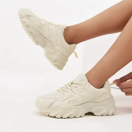 Women‘s Outdoor Breathable Mesh Patchwork Sneakers Creamy-white Platform Lace Up Chunky Sneakers Women‘s Footwear
Women‘s Outdoor Breathable Mesh Patchwork Sneakers Creamy-white Platform Lace Up Chunky Sneakers Women‘s Footwear