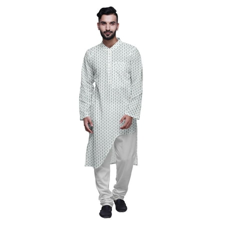 Atasi Printed Ethnic Kurta Pajama Set Summer Party Wear Kurta Pyjama For Men