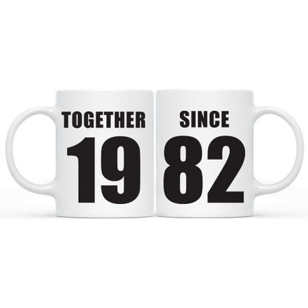 CTDream 11oz. Wedding Anniversary Coffee Mug Gift Together Since 1982 2-Pack Unique Christmas Birthday Valentine s Day Couple Gifts for Him Her Boyfriend Girlfriend Wife Husband
CTDream 11oz. Wedding Anniversary Coffee Mug Gift Together Since 1982 2-Pack Unique Christmas Birthday Valentine s Day Couple Gifts for Him Her Boyfriend Girlfriend Wife Husband