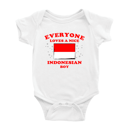 Everyone Loves a Nice Indonesian Boy Baby Bodysuits Newborn Clothes (White 18-24 Months)
Everyone Loves a Nice Indonesian Boy Baby Bodysuits Newborn Clothes (White 18-24 Months)