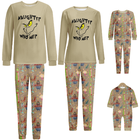 Family Christmas Pajamas Sleepwear Set Grinch Khaki Print Baby-Kids-Adult-Pet Size Top and Pants Bodysuits Xmas Pjs Set
Family Christmas Pajamas Sleepwear Set Grinch Khaki Print Baby-Kids-Adult-Pet Size Top and Pants Bodysuits Xmas Pjs Set