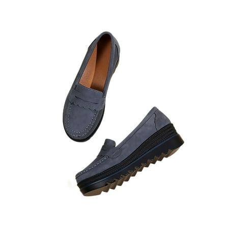 GENILU Women Breathable Non-Slip Platform Loafers Round Toe Loafer Work Slip On Casual Shoes Gray 8
GENILU Women Breathable Non-Slip Platform Loafers Round Toe Loafer Work Slip On Casual Shoes Gray 8