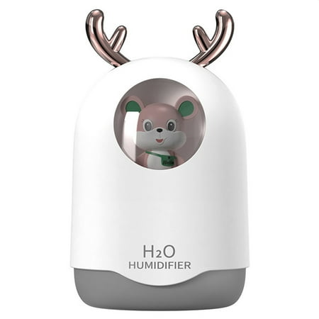 MGStore 1 Set 1500mAh Night Light Mini USB Air Humidifier Deep Moisturizing Creative Cartoon Antlers Desktop Essential Oil Diffuser for Bedroom
MGStore 1 Set 1500mAh Night Light Mini USB Air Humidifier Deep Moisturizing Creative Cartoon Antlers Desktop Essential Oil Diffuser for Bedroom