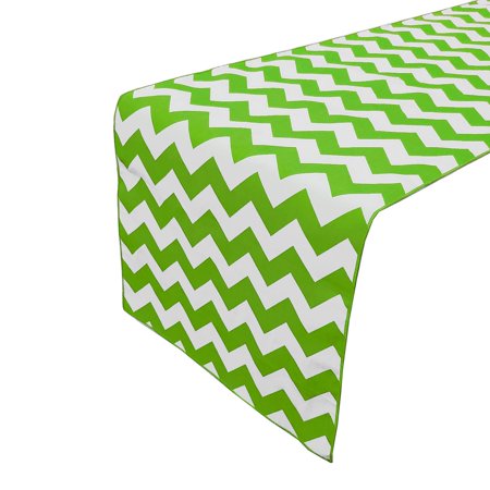 Cotton Print Table Runner Chevron Green