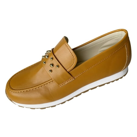 fvwitlyh Womens Casual Sneakers Women s Casual Slip-On Sneaker Brown