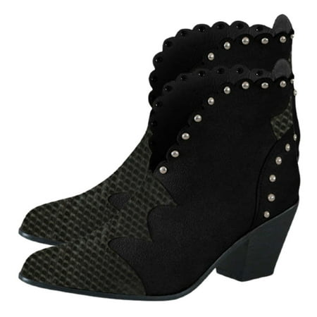 Ladies Short-tube Boots Autumn & Winter Boots Shoes Chunkys Heeled Pointed Head Snake-print Fashion Short Shoes Black 42
Ladies Short-tube Boots Autumn & Winter Boots Shoes Chunkys Heeled Pointed Head Snake-print Fashion Short Shoes Black 42