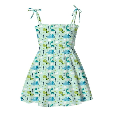Rovga Toddler Baby Kids Girls Sleeveless Strap Summer Beach Dresses Casual Clothes Cute Casual Dress