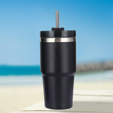 20oz Ice Tyrant Cup Car Double Insulated 304 Stainless Steel Straw Mug (Black)