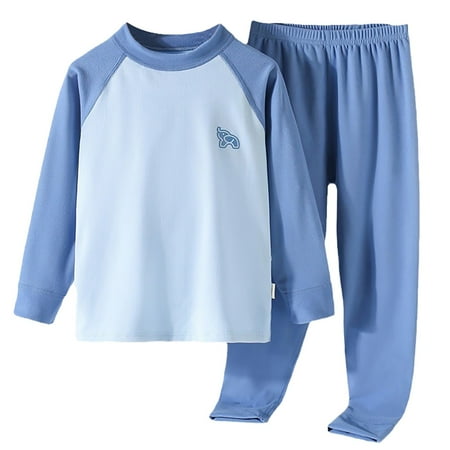 MANHUJI Boys Girls Fall Winter Pajamas Set Toddler Casual Solid Color Blocking Shoulder Long Sleeve Pajamas Tops + Pajama Pants Thermal Underwear Set (Blue 175)
MANHUJI Boys Girls Fall Winter Pajamas Set Toddler Casual Solid Color Blocking Shoulder Long Sleeve Pajamas Tops + Pajama Pants Thermal Underwear Set (Blue 175)