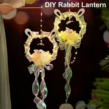 Meijuhuga Handmade DIY Chinese Lantern with Ribbon Mid-Autumn Festival Colorful Luminous Rabbit Lantern Hanging Pendant
Meijuhuga Handmade DIY Chinese Lantern with Ribbon Mid-Autumn Festival Colorful Luminous Rabbit Lantern Hanging Pendant