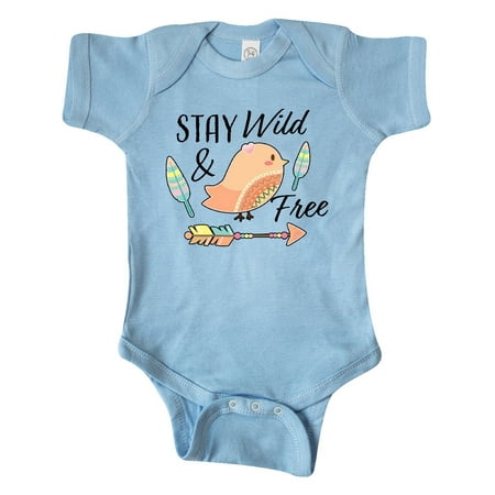 Inktastic Stay Wild & Free with Chick Feathers and Arrow Gift Baby Girl Bodysuit
