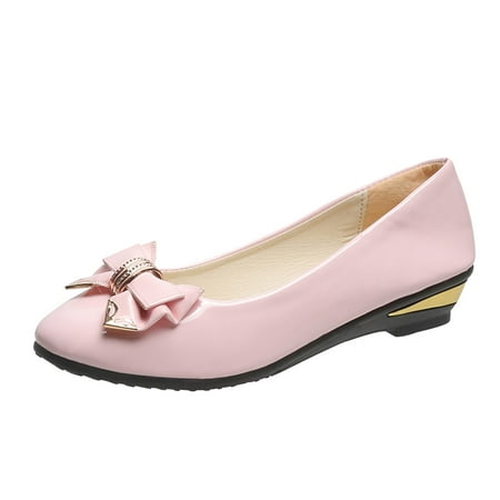 nsendm Shoe for Women Work Casual Fashion Summer Women Casual Shoes Bow Metal Womens Business Casual Shoes Size 12 Pink 8