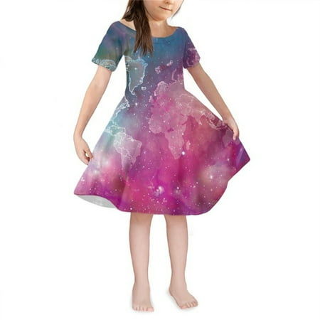 Summer Dresses For Girls Toddler Short Sleeved Crewneck Map Print Dress For 8-9 Years
Summer Dresses For Girls Toddler Short Sleeved Crewneck Map Print Dress For 8-9 Years