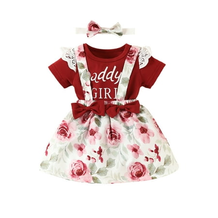 Qtinghua Newborn Baby Girls Summer Clothes Short Sleeves Romper Tops A-Lined Floral Short Skirt Headband Set Red 0-3 Months
Qtinghua Newborn Baby Girls Summer Clothes Short Sleeves Romper Tops A-Lined Floral Short Skirt Headband Set Red 0-3 Months