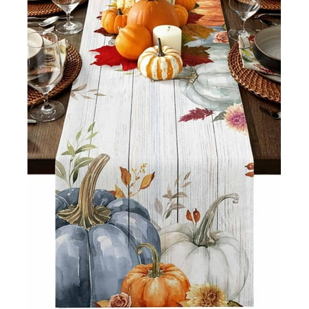 Orange Blue White Pumpkin Fall Table Runner 72 Inches Long Farmhouse Dress Scarves Thanksgiving Maple Leaf Dining Tablerunner for Coffee Table/Kitchen Island/Party Décor 16 x 72&#
Orange Blue White Pumpkin Fall Table Runner 72 Inches Long Farmhouse Dress Scarves Thanksgiving Maple Leaf Dining Tablerunner for Coffee Table/Kitchen Island/Party Décor 16 x 72&#