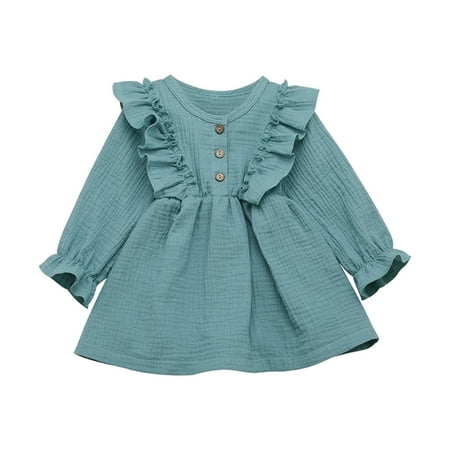 DNDKILG Baby Toddler Girls Spring Sundress Long Sleeve Dress Ruffle Dresses Blue 1Y-6Y 90
DNDKILG Baby Toddler Girls Spring Sundress Long Sleeve Dress Ruffle Dresses Blue 1Y-6Y 90