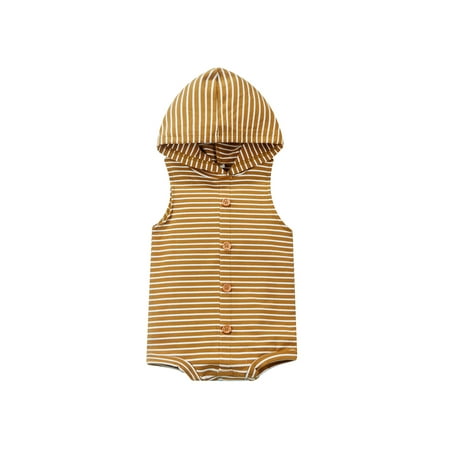 Binpure Newborn Baby Romper Infant Toddler Hooded Stripe Printed Sleeveless Buttons One Piece
Binpure Newborn Baby Romper Infant Toddler Hooded Stripe Printed Sleeveless Buttons One Piece