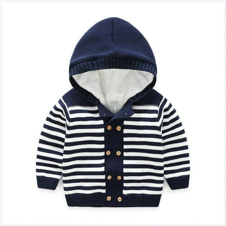 QWERTYU Infant Baby Toddler Kids Boy Girl Hooded Fleece Jackets Long Sleeve Thicken Striped Outerwear Fall Winter Button Up Coat 18M-4Y
QWERTYU Infant Baby Toddler Kids Boy Girl Hooded Fleece Jackets Long Sleeve Thicken Striped Outerwear Fall Winter Button Up Coat 18M-4Y