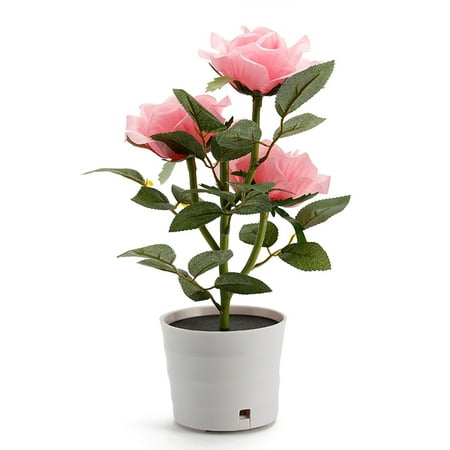 Solar Rose Flower Lights LED Lighted Artificial Rose Pot with 3 Lights Flower Bonsai LED Light Lamp Nightlight for Room Office Hotel (Pink)
Solar Rose Flower Lights LED Lighted Artificial Rose Pot with 3 Lights Flower Bonsai LED Light Lamp Nightlight for Room Office Hotel (Pink)
